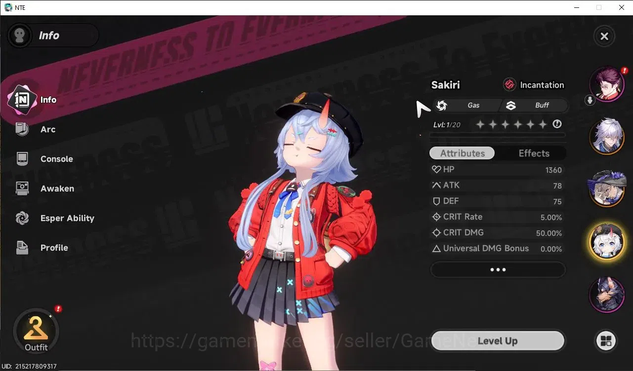 Neverness to Everness Accounts Global EU|HL 3| 3 SSR Jiuyuan, Sakiri, Baicang |Ti image 2
