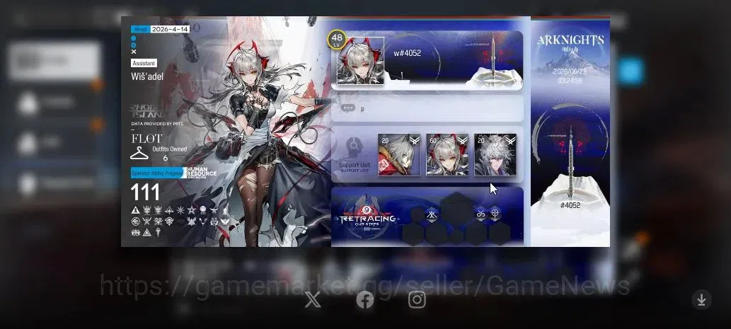 Arknights Accounts High-End Lv 48|109 Op+6 Outfits|10k+ Oru|2 Limited|Wish'Adel,Silver Ash|Terminal 15-20|Check SS(AK1557) 2