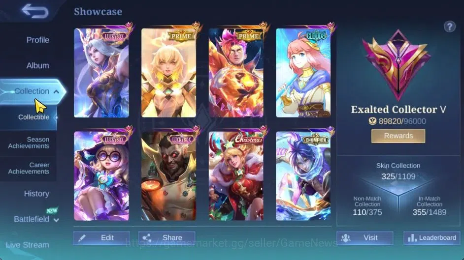 Mobile Legends: Bang Bang Accounts Hero 132|Skin 325|High Glory 78|Prime[Claude,Beatr image 2