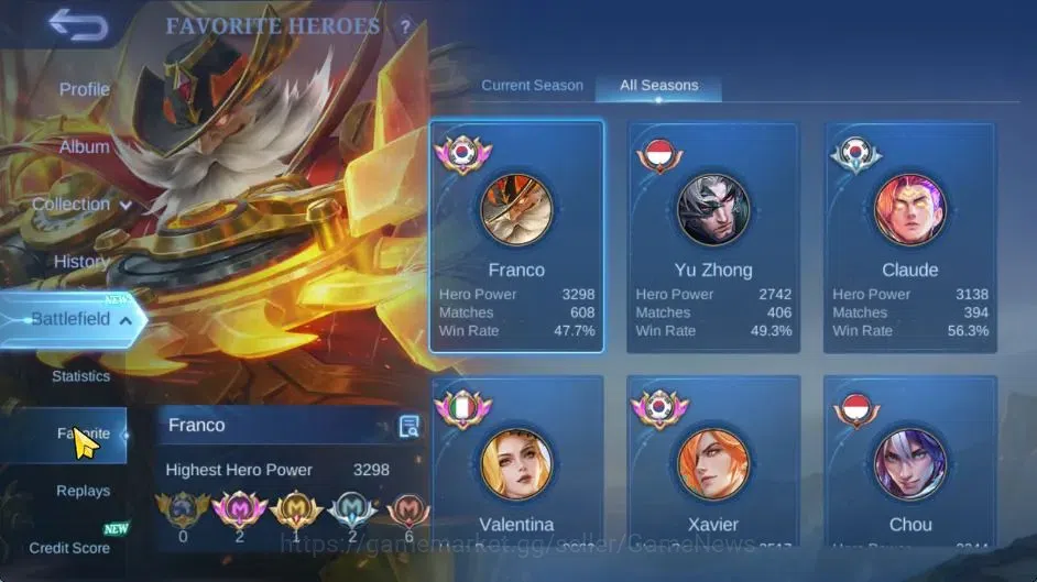 Mobile Legends: Bang Bang Accounts Hero 132|Skin 325|High Glory 78|Prime[Claude,Beatr image 4