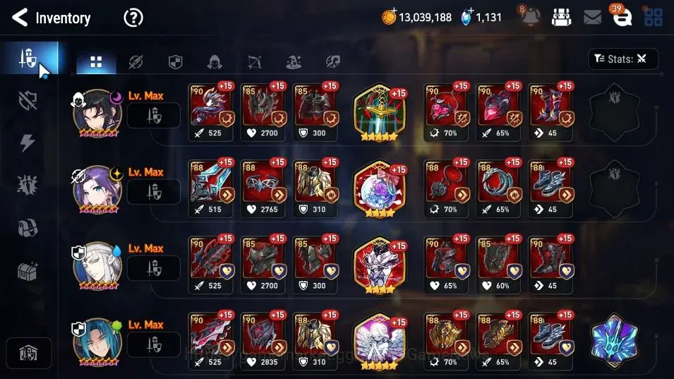 Epic Seven Accounts High-End GLOBAL Unverif|New Era|9 ML(Har setti,A Vildred,NM Luna,LC Bellona)+Rinak,Estelle,Etc|PoH+Bless 11