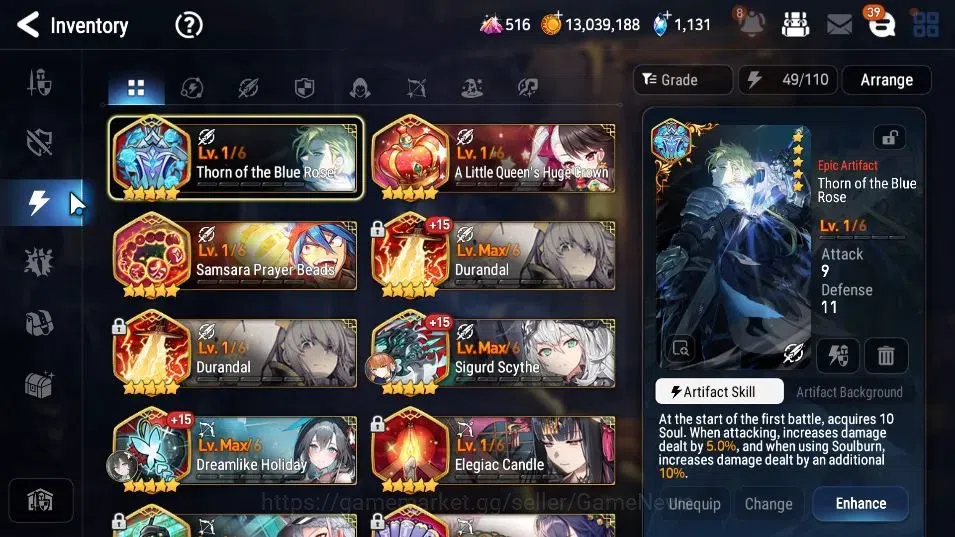 Epic Seven Accounts High-End GLOBAL Unverif|New Era|9 ML(Har setti,A Vildred,NM Luna,LC Bellona)+Rinak,Estelle,Etc|PoH+Bless 13