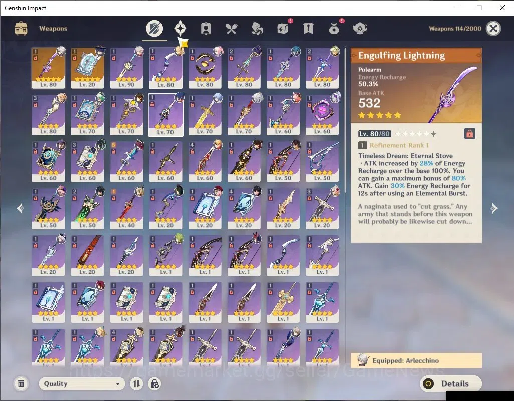 Genshin Impact Accounts Asia|AR57|11 Limited+2(*5Wep)|Arlecchino,Zibai,Kaz image 5