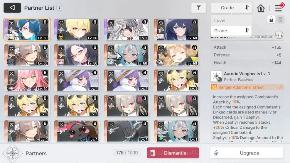 Chaos Zero Nightmare Accounts GLOBAL|Lv 54|9 SSR([HeidimariM4,Rita]+Sign,Tenbria,Diana,Nine,Rin,OrleaM1,MeiLin,Hugo)+11 10