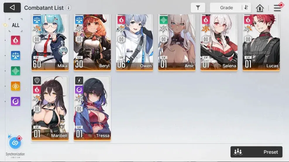 Chaos Zero Nightmare Accounts GLOBAL|Lv 54|9 SSR([HeidimariM4,Rita]+Sign,Tenbria,Diana,Nine,Rin,OrleaM1,MeiLin,Hugo)+11 5