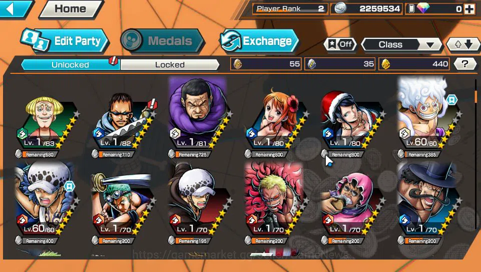One Piece Bounty Rush Accounts Global | 4 EX META  | Kid&Law,Luffy Four Emperors, image 6