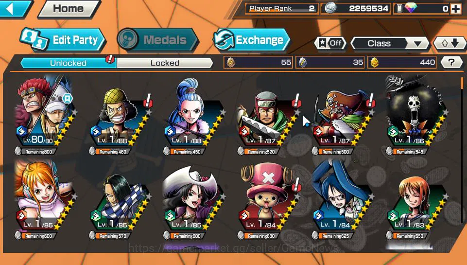 One Piece Bounty Rush Accounts Global | 4 EX META  | Kid&Law,Luffy Four Emperors, image 7