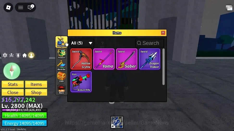 Roblox Accounts Blox Fruit |MAX Lv2800| 6M Beli 15k Frag| 1 Myth+2 image 2
