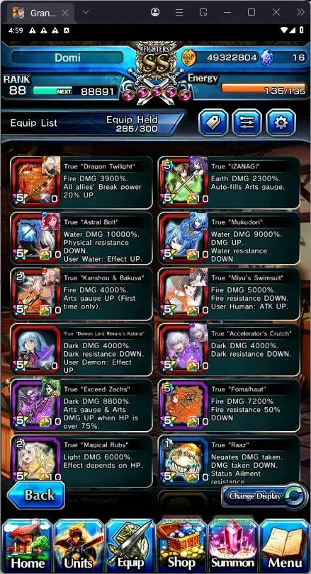 Grand Summoners Accounts Global | Rank 88 | Rimuru TW, Accelerator TW, Miyu image 3