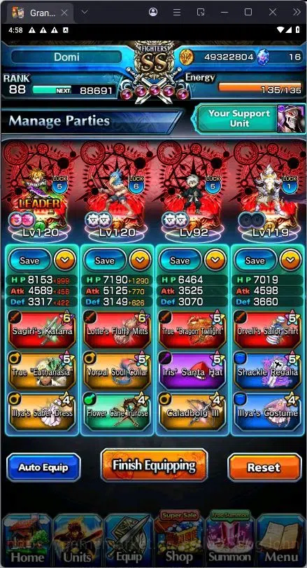 Grand Summoners Accounts Global | Rank 88 | Rimuru TW, Accelerator TW, Miyu image 5