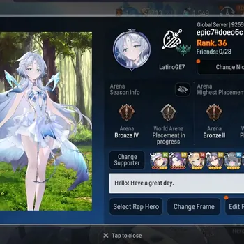 Epic Seven Accounts High-End Global unverif|4ML(Lisette,Iseria,SE Celine,AS elenna,ME Kawerik Etc.)|PoH+Bless ON|1,549