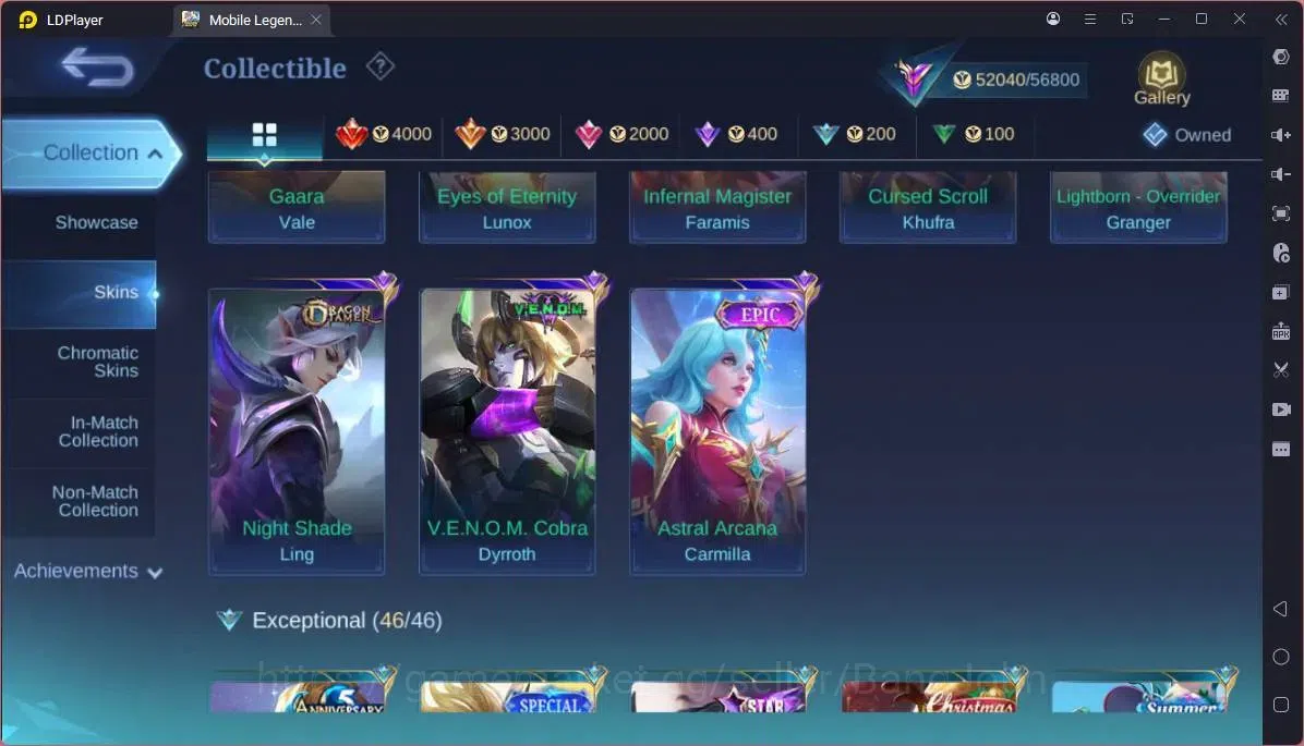 Mobile Legends: Bang Bang Accounts GLOBAL Hero 132 Skin 255|KOF Karina|CC Natalia|Va image 1