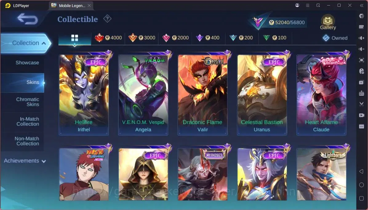 Mobile Legends: Bang Bang Accounts GLOBAL Hero 132 Skin 255|KOF Karina|CC Natalia|Va image 3