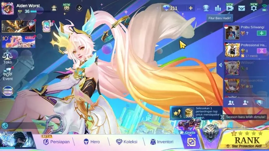 Mobile Legends: Bang Bang Accounts Rare Skin Hero 67|Skin 151|Khisin(Angela),2 Asp(Layla,Guinevere),Collector(Natalia),2 1