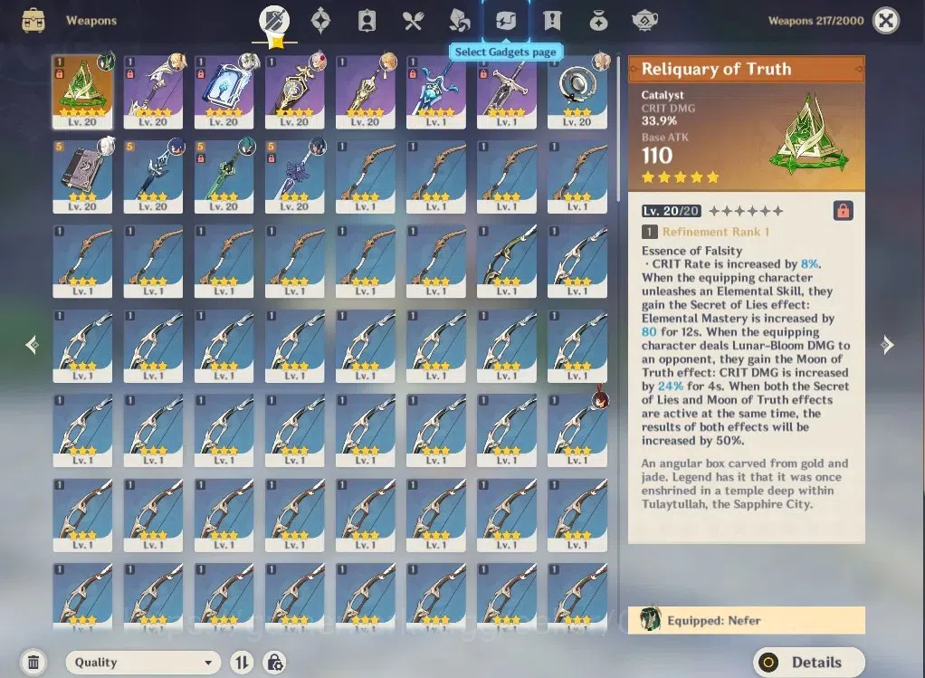 Genshin Impact Accounts ASIA|AR14|Fresh Starter|2Limited+1(*5Weapon)|Nefer image 6