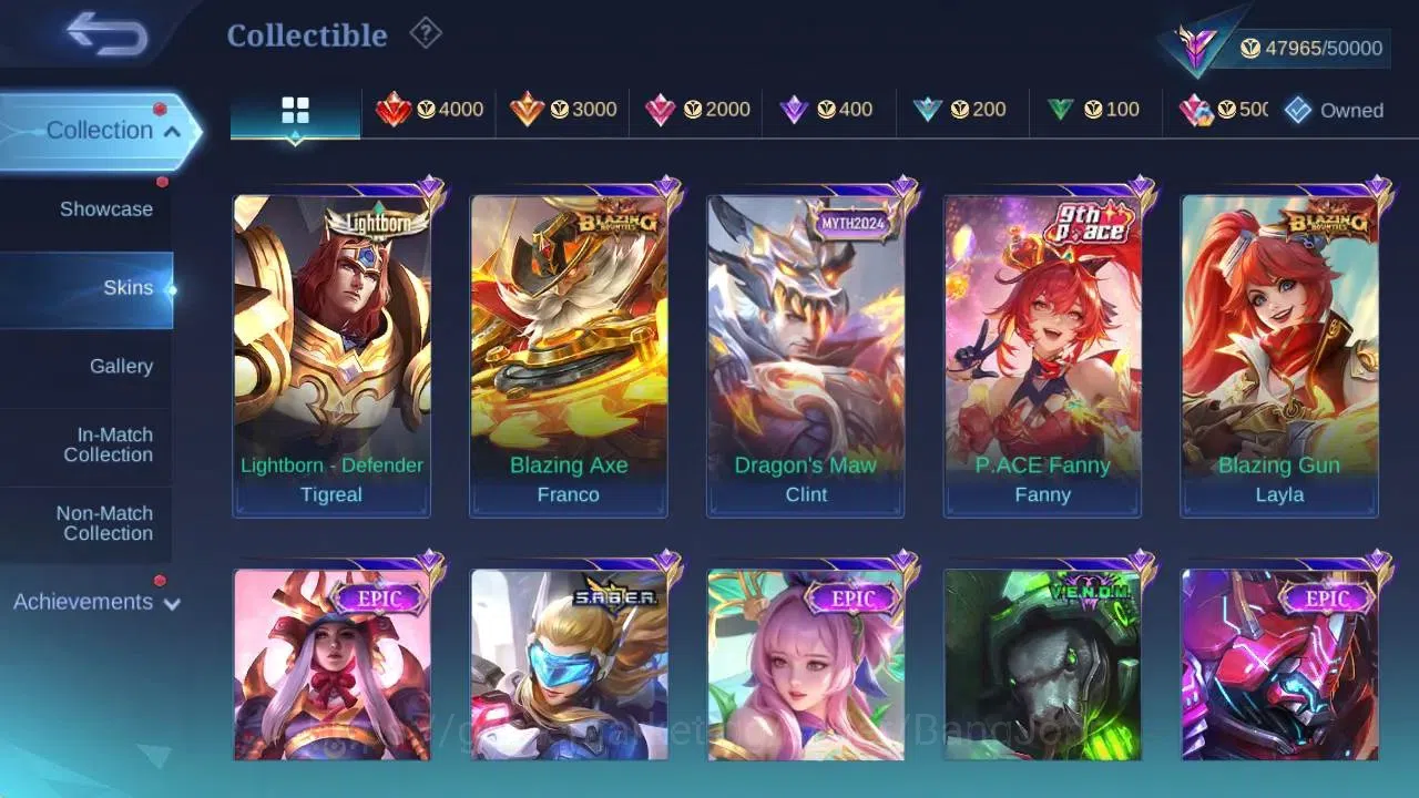Mobile Legends: Bang Bang Accounts GLOBAL Hero 129 Skin 216|SEASON Floryn|CC Tigreal| image 10