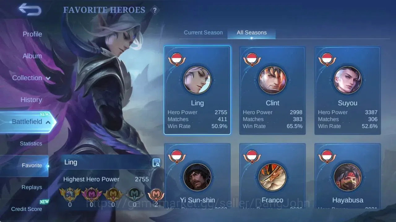 Mobile Legends: Bang Bang Accounts GLOBAL Hero 129 Skin 216|SEASON Floryn|CC Tigreal| image 4