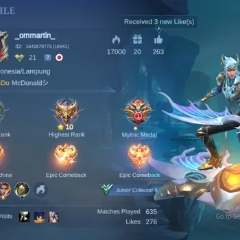 Mobile Legends: Bang Bang Accounts Others Global|50S|Junior|Epic Yss Roger Rafaela Kufra,Ceate Natalia Granger,9thPlace