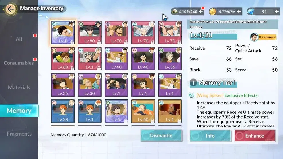 HAIKYU!! FLY HIGH Accounts SEA Lvl 53|2 SP [Toru Oikawa,Hajime Iwaizumi]+Memo image 11