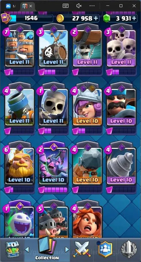 Clash Royale Accounts Global |CL 1546|KTL 15|12256 Trophy|121 Cards|12 M image 11