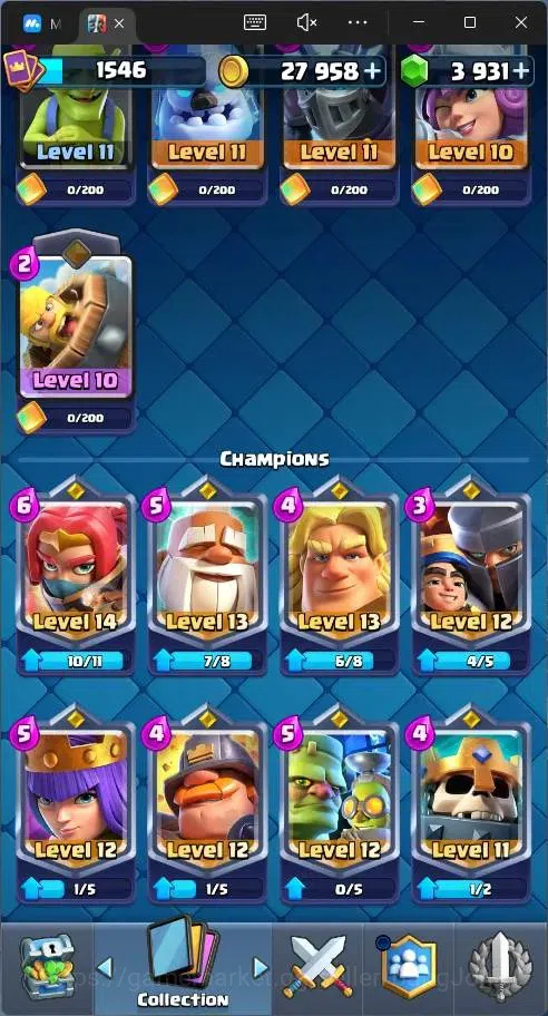 Clash Royale Accounts Global |CL 1546|KTL 15|12256 Trophy|121 Cards|12 M image 13