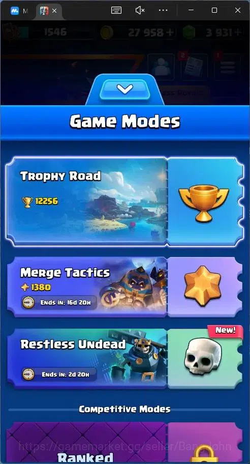 Clash Royale Accounts Global |CL 1546|KTL 15|12256 Trophy|121 Cards|12 M image 2