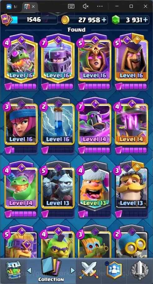 Clash Royale Accounts Global |CL 1546|KTL 15|12256 Trophy|121 Cards|12 M image 9