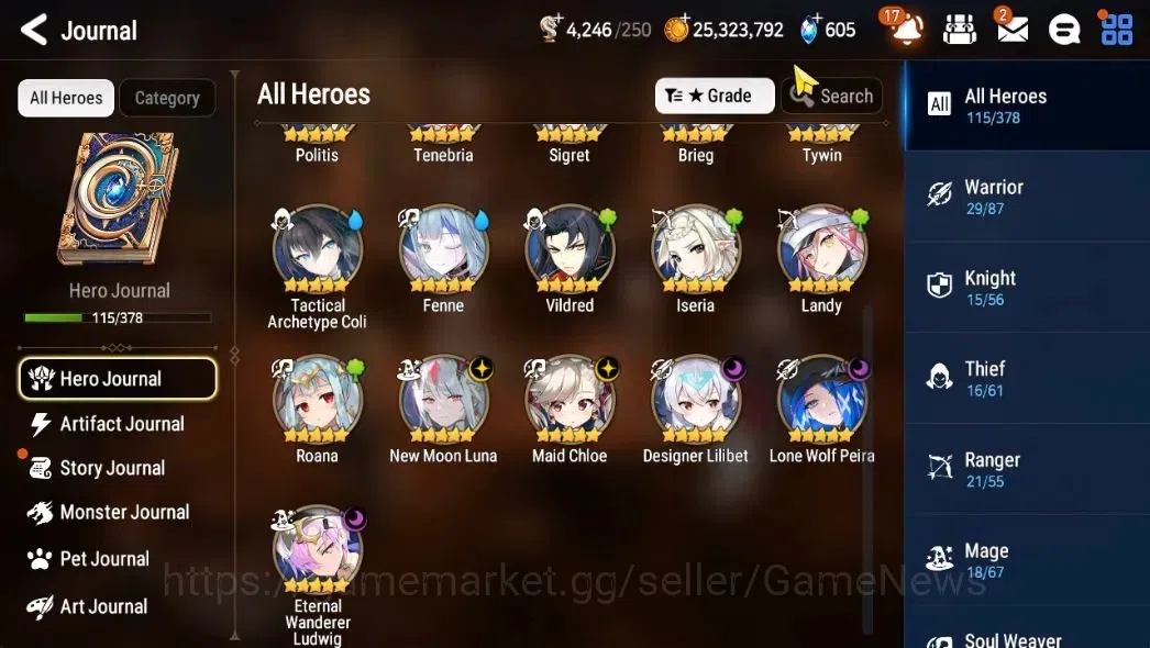 Epic Seven Accounts High-End GLOBAL Unverif|5 ML(NM Luna,M Chloe,LW Peira, EW Ludwig,Etc)+Hwayoung,TA Coly|Poh ON|4,2k 8