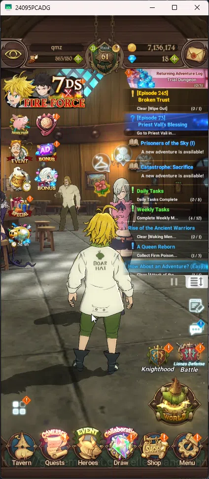 The Seven Deadly Sins: Grand Cross Accounts ASIA | 2,2M CC | 6 UR Merlin&Esca , Escanor Indomi image 2