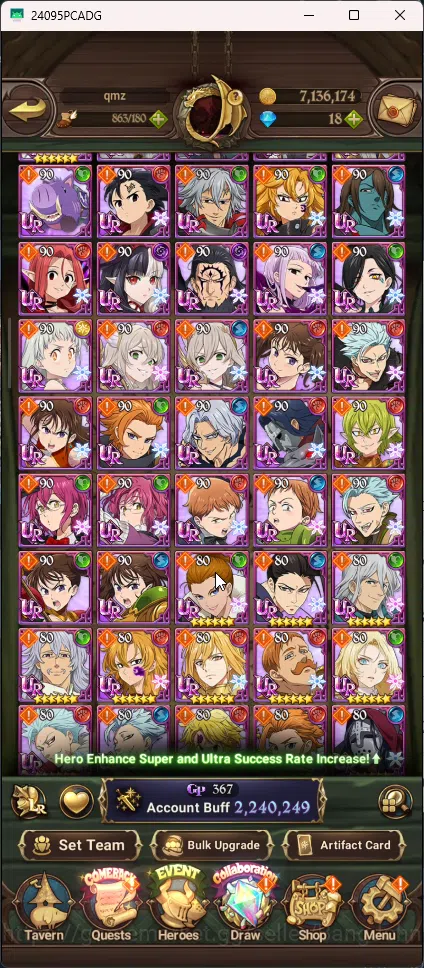 The Seven Deadly Sins: Grand Cross Accounts ASIA | 2,2M CC | 6 UR Merlin&Esca , Escanor Indomi image 4