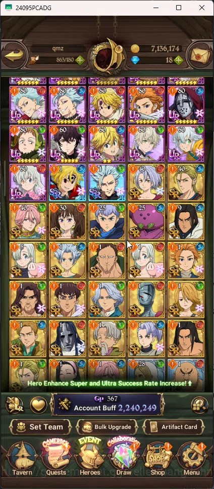 The Seven Deadly Sins: Grand Cross Accounts ASIA | 2,2M CC | 6 UR Merlin&Esca , Escanor Indomi image 5