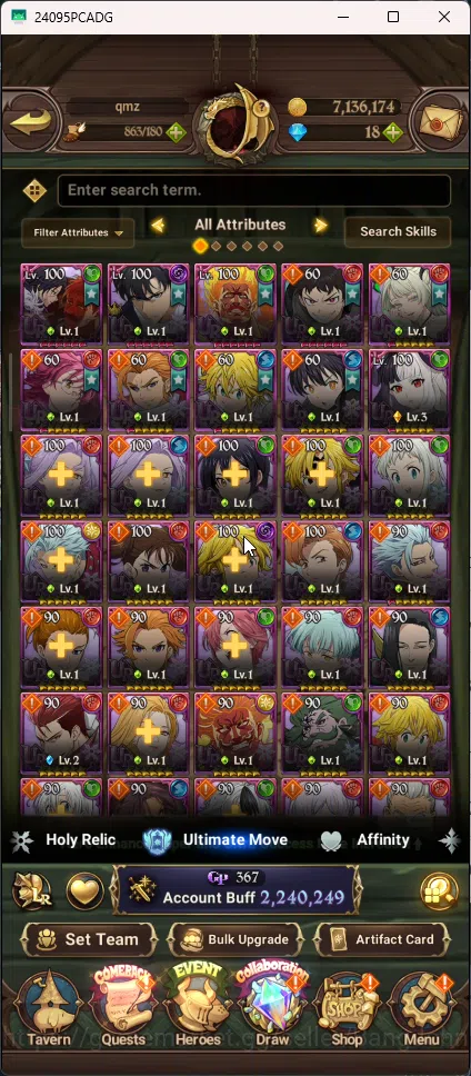 The Seven Deadly Sins: Grand Cross Accounts ASIA | 2,2M CC | 6 UR Merlin&Esca , Escanor Indomi image 6