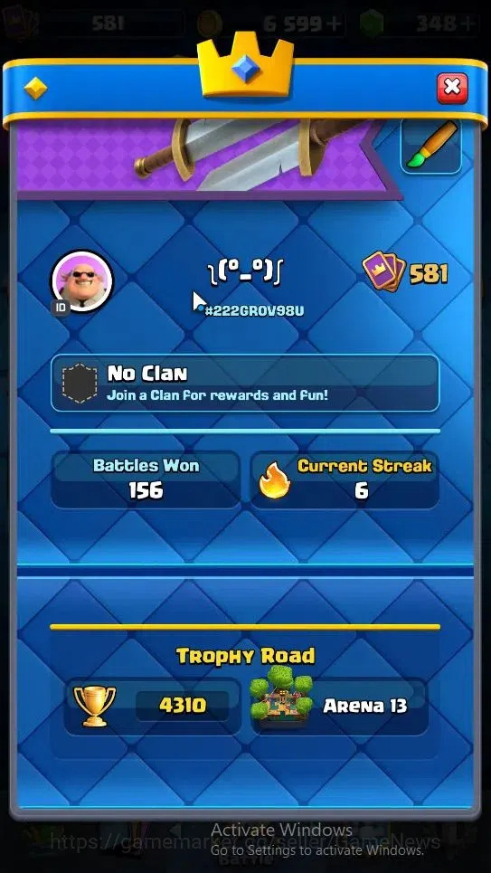 Clash Royale Accounts High-End Lvl 581|KTL 11|Trophy 4310|Card 68/121|1 Hero 3 EVO 4 Legend 15 Epic 25 Rare 24 Common|2 Wild 2