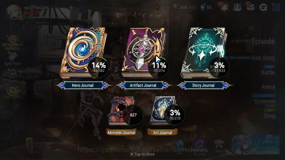 Epic Seven Accounts GLOBAL UnVerif|New Era| 2 ML (Monarch Sword Iseria image 3