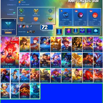 Mobile Legends: Bang Bang Accounts Collector #3925 | 72 Skins | Gara | Many Epic | Many Special | Safe Account