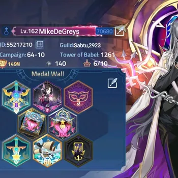 Mobile Legends: Adventure Accounts Global|Lv.162|149m Power|Camp 64-10|Vip 9|163 Hero|24 Awaken|8 UR|4 Epic Skin|12 Elite