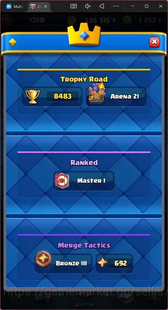 Clash Royale Accounts Mobile | KTL 13 | Trophy 8483 | Card 120 | 2 Hero  image 16