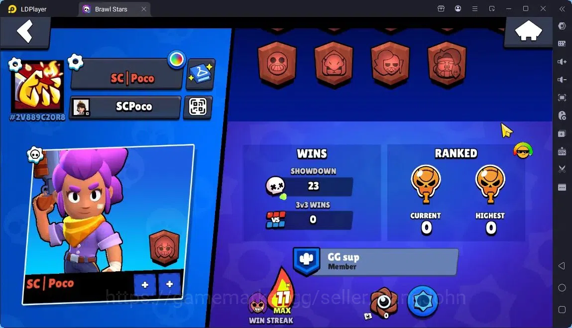 Brawl Stars Accounts Global |Trophy 391|9 Brawler|1 Max Hypercharge(Edgar)|1740 Bling|30 Gems|1 Rare,1 Epic Skins 3