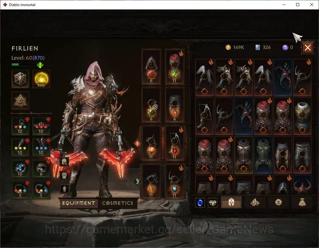 Diablo Immortal Accounts NA -High Heaven|CS ON|Lv60(844)|Demon Hunter|CR 41 image 5