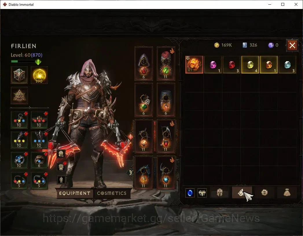 Diablo Immortal Accounts NA -High Heaven|CS ON|Lv60(844)|Demon Hunter|CR 41 image 6
