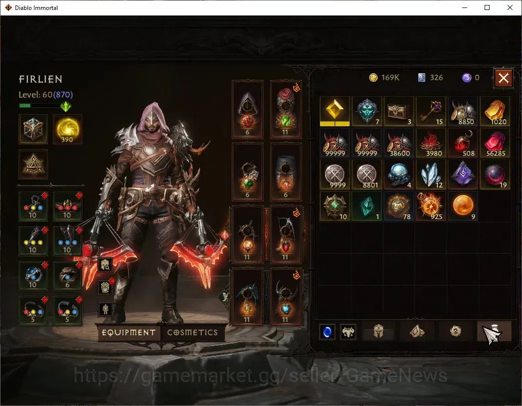 Diablo Immortal Accounts NA -High Heaven|CS ON|Lv60(844)|Demon Hunter|CR 41 image 7