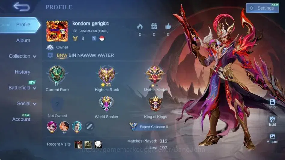 Mobile Legends: Bang Bang Accounts Global|Skin 111|Expert|SoulVessel Clint,KOF Karina image 1