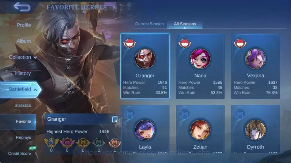 Mobile Legends: Bang Bang Accounts Global|Skin 111|Expert|SoulVessel Clint,KOF Karina image 4