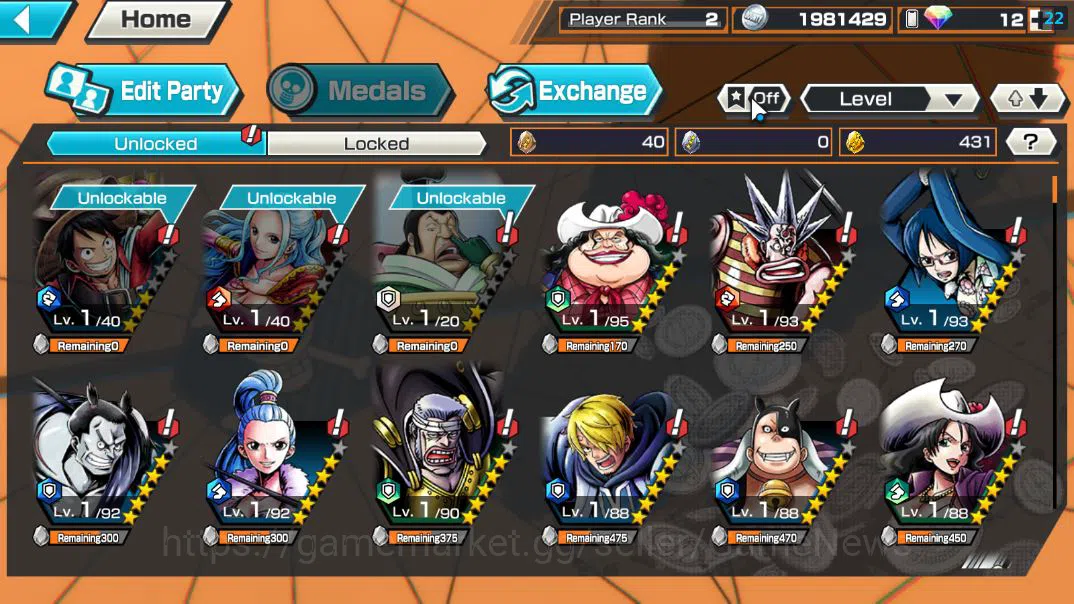 One Piece Bounty Rush Accounts Global|5 EX| AM Sword[Borsalino],T5E St.Jaygarcia, image 4