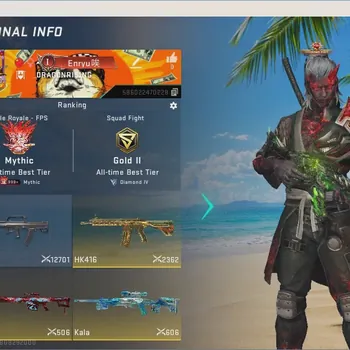 Blood Strike Accounts Collab Skin ASIA|Evo Fal|Eternal Galil-Noxdra Lv.3,MP7-Tidesong Lv.3|Ultra Melee: The Iron-|2 Collab