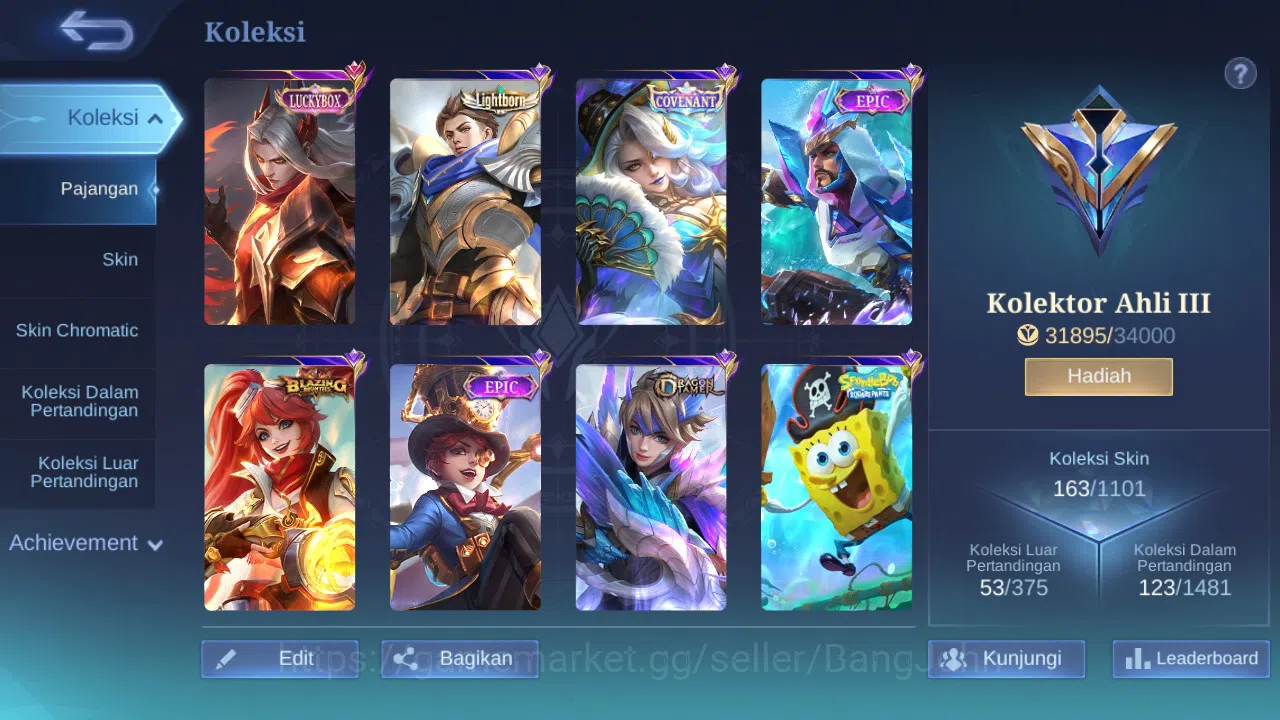 Mobile Legends: Bang Bang Accounts GLOBAL Hero 90 Skin 163 | Luckybox Leomord | Coven image 10