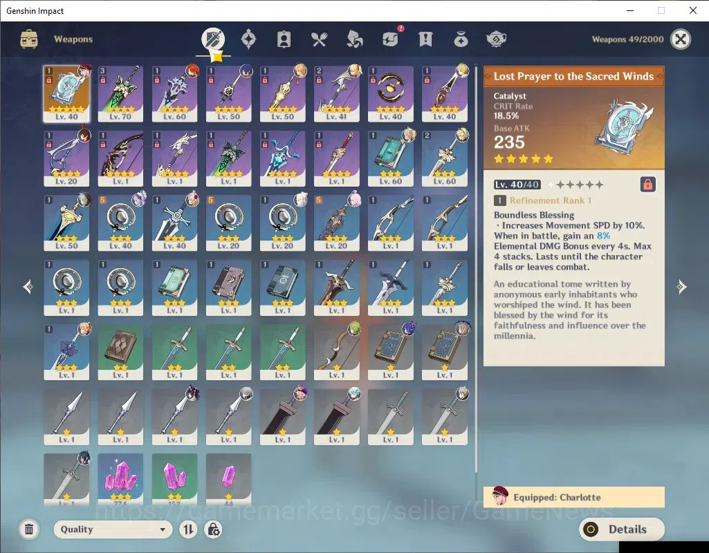 Genshin Impact Accounts ASIA|AR 46|1 Limited + 2 (*5Standard) + 1 (*5Weapo image 3