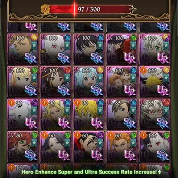 The Seven Deadly Sins: Grand Cross Accounts Endgame ASIA|4,3M CC|97 LS|4 LR+11 UR+Manny Collab|A Ban2/6,brunhild,F