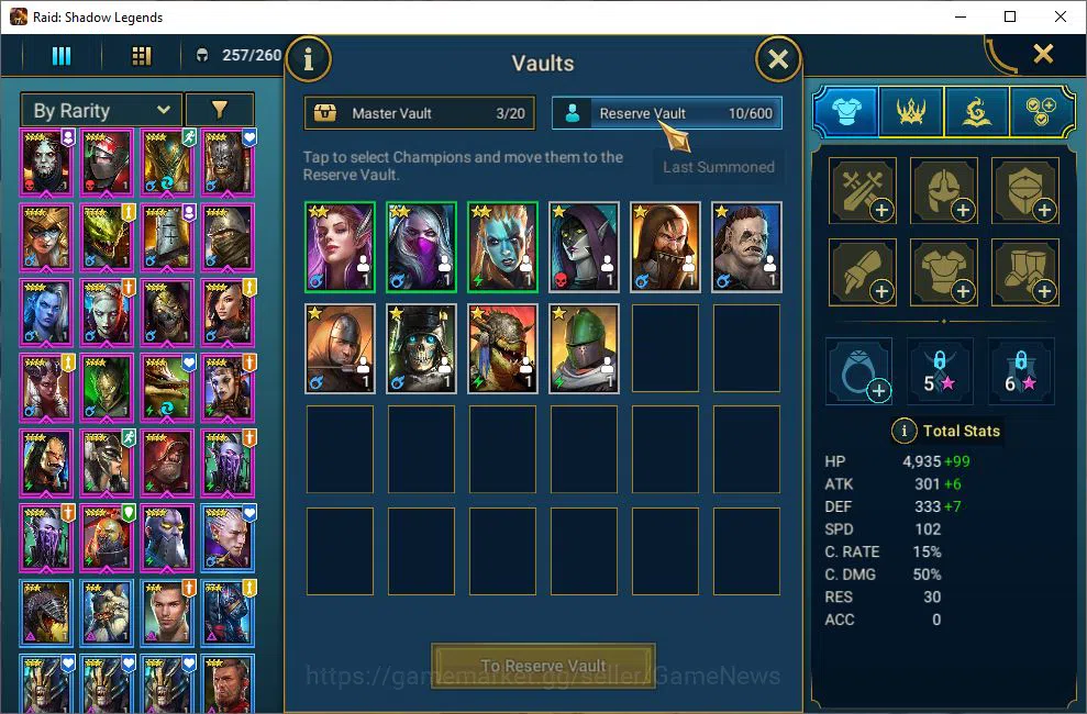 Raid: Shadow Legends Accounts Lv20 481K Power|1 Mythical (The Calamitus)|17 Lege image 6