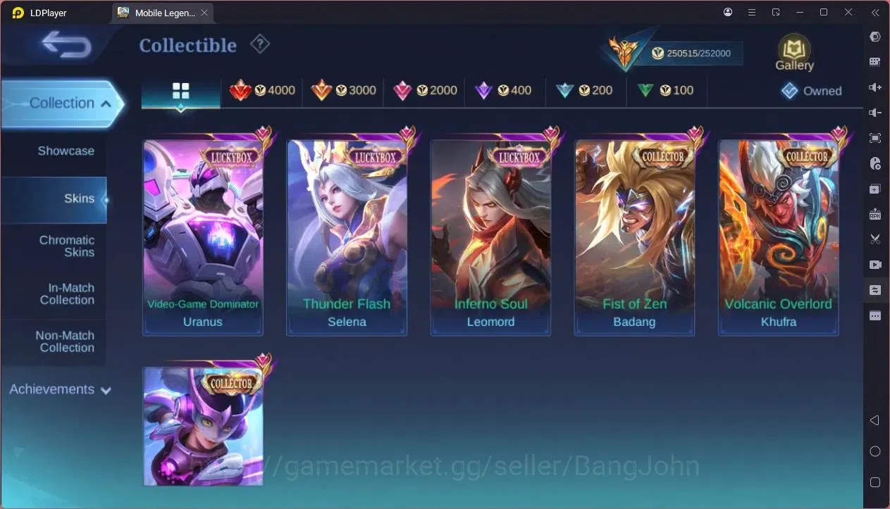 Mobile Legends: Bang Bang Accounts GLOBAL Hero 132 Skin 512|Legend Franco,Johsnon,Lun image 2